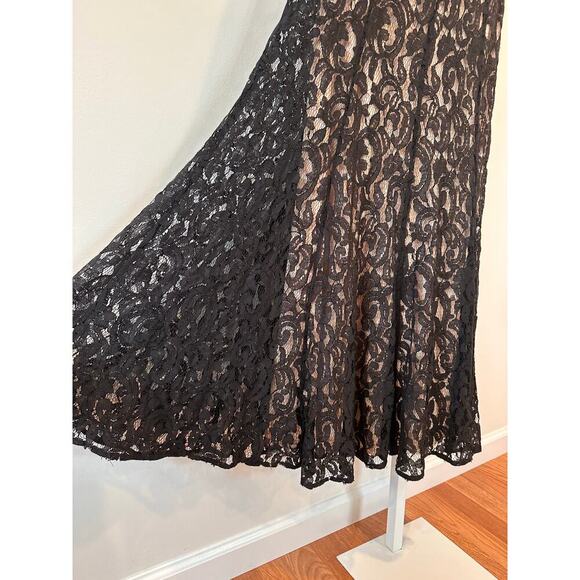 NEW NWT MSK Macys Long Black Lace Detail Evening Gown size 6 - Picture 6 of 10